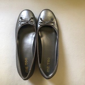 Me Too Silver Leather Ballet Flats